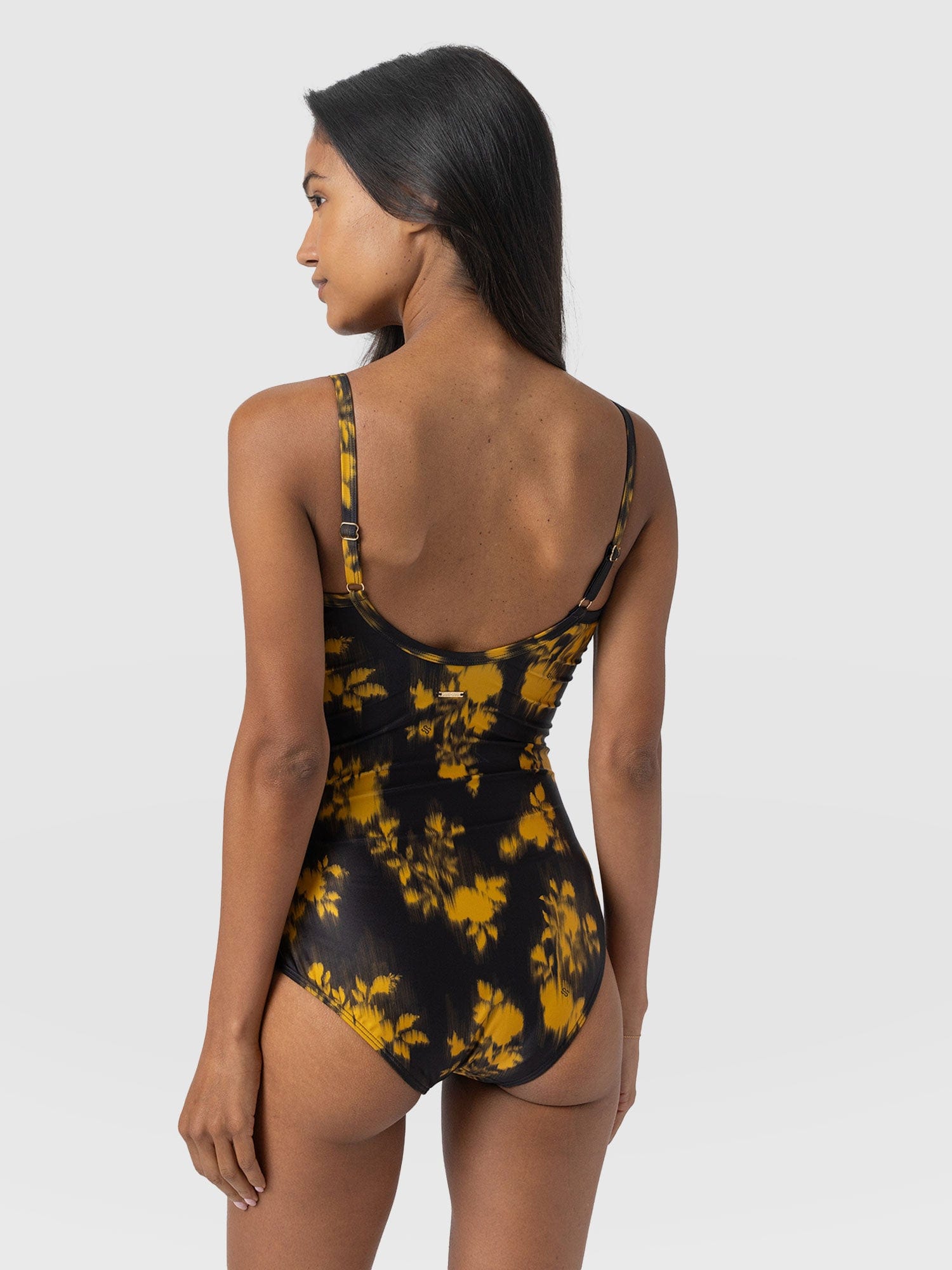 Riley Cross Front Swimsuit - Yellow Fade Floral